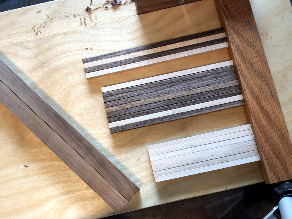 wood strips cut in the length